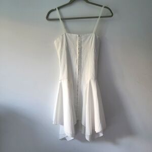 White Asymmetrical Corset Mini Dress